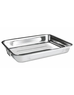 Comprar bandeja para el horno, rustidera de aluminio de Lacor tamaño 40x30  cm asas abatibles