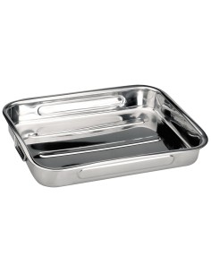 Comprar bandeja para el horno, rustidera de aluminio de Lacor tamaño 40x30  cm asas abatibles