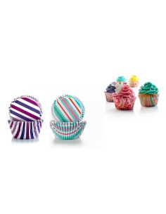 Capsulas Reposteria Rayas (Azul+Rosa) de Ibili