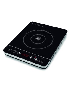 Cocina Portátil Vitrocerámica 2 Fuegos 19 - 16,5 cm, Termostato Regulable,  Apagado Automático, MPM, Negro, 2000, MKE-21