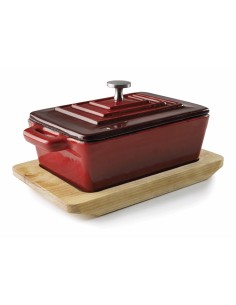 Cacerola rectangular con tapa Magma Red de Lacor