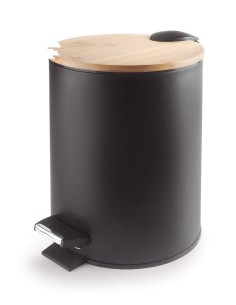 Papelera de pedal nature black de Lacor