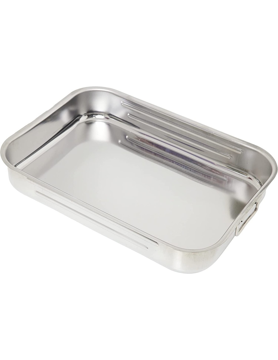 Rustidera rectangular para horno con asa de acero inoxidable 18/10