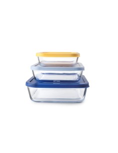 Set 3 tuppers cuadrados eco de Ibili