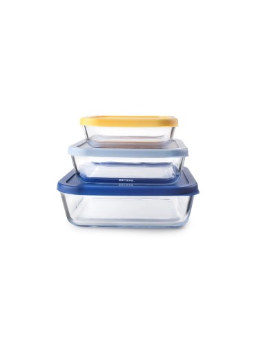 ▷ Set 3 tuppers cuadrados eco de Ibili ®