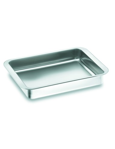 Rustidera rectangular para horno con asa de acero inoxidable 18/10